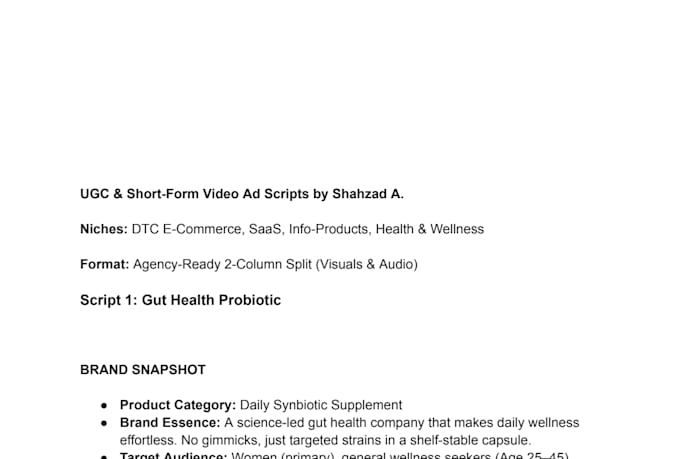 write ugc, tiktok, and instagram reel video ad scripts